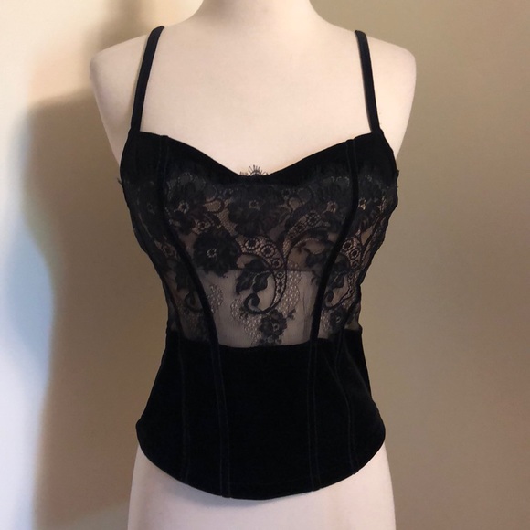Victoria's Secret Tops - Victoria’s secret bustier velvet and lace top